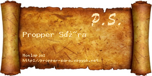 Propper Sára névjegykártya