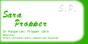 sara propper business card